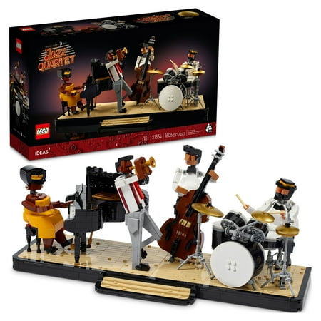 UPC: 0673419364911 | LEGO Ideas Jazz Quartet 21334 Building Blocks – Featuring Buildable Stage with 4 Band Musician Figures  Includes Piano  Double Bass  Trumpet  and Drum Kit Instruments  Great Home Display for Adults