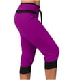 thumbnail image 2 of successthop Womens Plus Size Capris Casual Bottoms with Pockets Drawstring High Waist Color Block Summer Pants Pink M, 2 of 4