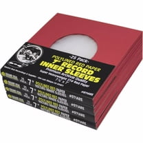(100) Super Heavyweight Polylined Red Paper Inner Sleeves for 7" Records - Archival Quality, Acid-Free, Static-Free - Premium Protection - 07IARE