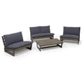 thumbnail image 2 of Roy Outdoor 4 Seater Chat Set with Coffee Table, Gray and Dark Gray, 2 of 11