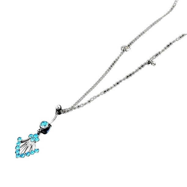 YOZUMD Waist Chain,Sexy Women Rhinestone Dangle Navel Piercing Belly