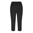 thumbnail image 5 of Cropped Yoga Pants for Women with Pockets, Summer High Waisted Casual Solid Capris Leggings Workout Running Tights, 5 of 6