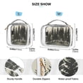 thumbnail image 4 of Clear Makeup Bags with Handle Large Opening 2 Pack Set Toiletry Bag Quart Size Bag, for Women Man Traveling Travel Essentials, Toiletries and Other. Hand Drawn Forest, 4 of 5