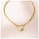 thumbnail image 5 of Collar para mujer, joyería para mujer, joyería para mujer y personalidad de invierno, colgante de corazón de diamante, collar de cadena gruesa, collar de metal., 5 of 5