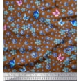 thumbnail image 1 of Soimoi Cotton Poplin Fabric Butterfly & Flower Print Fabric by Yard 56 Inch Wide, 1 of 3