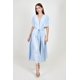 thumbnail image 5 of Vestido midi escote en V Roman Fashion /Juvenil, 140 (Azul cielo) azul cielo G, 5 of 5