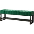 thumbnail image 1 of Narrow Bench Narrow Entryway Bench Bench Storage Entryway Benches Velvet Soft Foot Living Room Hallway,Green,60x32x45cm, 1 of 1