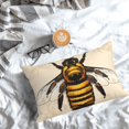 thumbnail image 5 of Pofeuu Honey Bee Print Polyester Microfiber Plush Pillowcases, Super Soft and Cozy Pillow Case Covers with Envelop Closure（Pillow core not included）-16"x24", 5 of 6