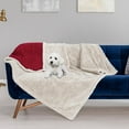 thumbnail image 4 of Pawsse Waterproof Pet Blanket, Pee Urine Proof Dog Blanket Cover for Couch Bed Furniture Protector, Liquid Proof Blanket for Small Medium Dogs, Wine/Tuape, 50” x 60”., 4 of 7