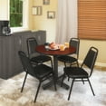 thumbnail image 2 of Regency Kobe 30 in. Round X-Base Breakroom Table- Mahogany, 4 Restaurant Stack Chairs- Black, 2 of 8