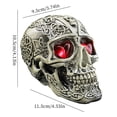 thumbnail image 3 of LED Light Up Skull Decor Life Size Resin Skeleton Human Skull Model with Glowing Eyes Skull Head Prop Halloween Tabletop Ornament for Party Bar Home Decoration, 3 of 4