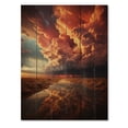 thumbnail image 3 of Designart "Storm Clouds Mystical Beauty " Landscape & Nature Print on Natural Pine Wood, 3 of 5
