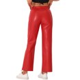 thumbnail image 3 of DARING DIVA Faux Leather Pants for Women's High Waist Straight Leg Punk PU Trousers XS Red, 3 of 6