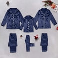 thumbnail image 5 of MEZZALL Women Satin Silk Button Down Pajama Sets Solid Color 2 Piece Sleepwear Loungewear Long Sleeve Lapel Shirts With Pants Family Matching Nightwear, 5 of 8