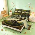 thumbnail image 2 of Homewish Bohemian Nature Tree Bed Sheets,Vintage Botanical Full Size Sheets,Green Brown,4 Pieces,1 Flat Sheet, 1 Fitted Sheet and 2 Pillowcases, 2 of 6