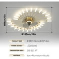 thumbnail image 3 of Low Profile Ceiling Fans with Lights, 40"  Gold Ceiling Fan with Light and Remote Control , LED Modern Ceiling Fan with 26 Lamp for Bedroom,Tri-Color Light 6-Speed Wind- Gold, 3 of 9