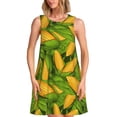 thumbnail image 1 of Balery Fresh Corn 1 Vestidos de verano para mujer con estampado: vestido holgado sin mangas, vestido playero informal y cómodo para días calurosos., 1 of 7