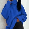 thumbnail image 4 of Chandail Col Roulé Épais Coupe Ample pour Femmes Hiver Automne Décontracté Couleur Unie Tricoté Doux Chaud Confortable, 4 of 6