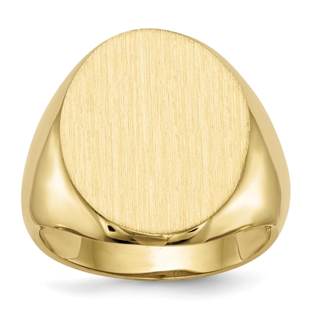 14k Yellow Gold 20.0x16.5mm Mens Signet Ring Man For Dad Mens For Him