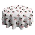 thumbnail image 4 of White Cow Head Pattern Round Tablecloth 60"x60",Wrinkle Wipeable Table Cloth for Kitchen Dining Room Picnic Patio Party, 4 of 6