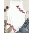 thumbnail image 5 of Baseball Tank Tops Women Funny Baseball Graphic Shirt Tee Tops Casual Summer Sleeveless Tank Tops Muscle Workout Tops, 5 of 6