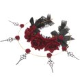 thumbnail image 4 of Diadema gótica con corona de Halo para adultos y mujeres, banda para el pelo para Cosplay, banda para el pelo para fiesta de Halloween, 4 of 6