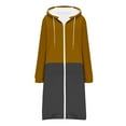 thumbnail image 4 of Wensltd Women's Long Jackets Zipper Hooded Sweatshirts Drawstring Long Sleeve Tops for Spring Fall, 4 of 5