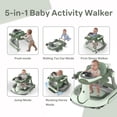 thumbnail image 3 of AILEEKISS 5-in-1 Musical Baby Walker with Wheels, Foldable Baby Walker for Boys Girls, Green, 3 of 10