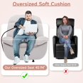 thumbnail image 4 of Oversized Rocker Recliner Chairs for Adults 400lbs, Rocking Recliner with Cell Phone Holder, Glider Rocker, Wide Large Single Recliner Sofa for Living Room Theater Seating, Beige, 4 of 8