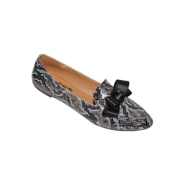 FLAT BALERINA VESTIR CASUAL LEON MUJER DAMA INOX SERPIENTE SINTETICO 7970 LEON 7970p