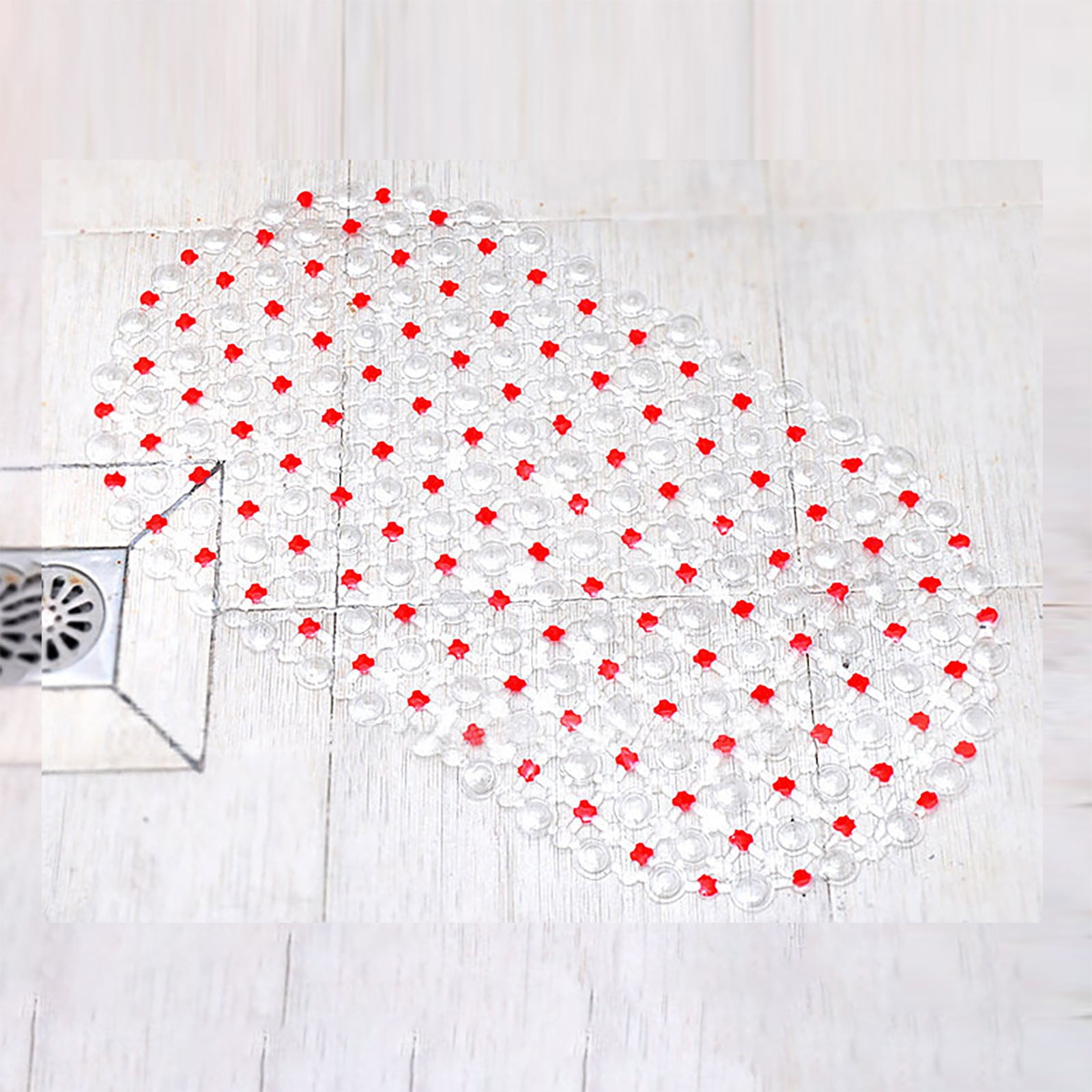 XYKA Anti-Slip PVC Floor Mat for Bathtub and Shower Non-Slip Pad Rug with Strong Grip 224 Drain Holes and 112 Suction Cups for Enhanced and Stability 112 Massage Bubbles for Comfort Perfect for Home
