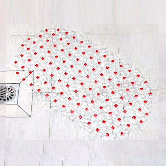 XYKA Anti-Slip PVC Floor Mat for Bathtub and Shower Non-Slip Pad Rug with Strong Grip 224 Drain Holes and 112 Suction Cups for Enhanced and Stability 112 Massage Bubbles for Comfort Perfect for Home