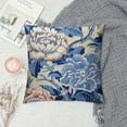thumbnail image 2 of Nawypu  Chinoiserie Pillow Covers Honshu Peony Flower Cushion Cover Blue and Beige Asian Pillow Case Eurosham Accent Toss Pillowcase Rustic Decor for Sofa Living Room Bedroom, 2 of 5