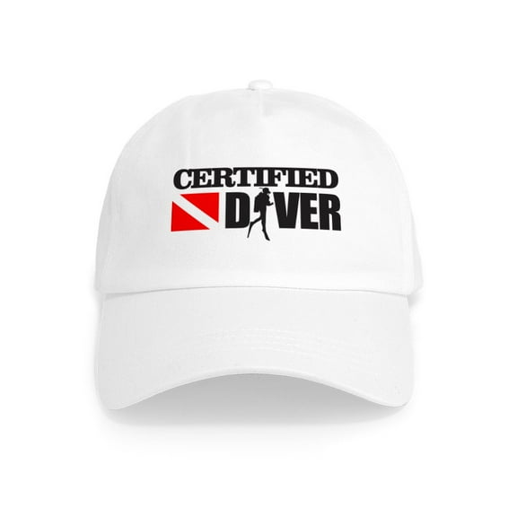 CafePress - Certified Diver - Adjustable 100% Brushed Unisex Casual Cotton Baseball Cap, Beige, 1