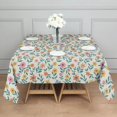 thumbnail image 3 of Pioneer Flower Floral Print Pattern Square Tablecloth, Waterproof Wipeable Spillproof Washable Table Cover for Home Kitchen Party and Daily Decor 60"x60", 3 of 6
