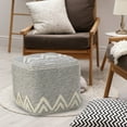 thumbnail image 2 of LR Home Miriam Square Gray/Ivory Shag Mountains Indoor Medium Pouf Ottoman, 16" H x 16" W, 2 of 4