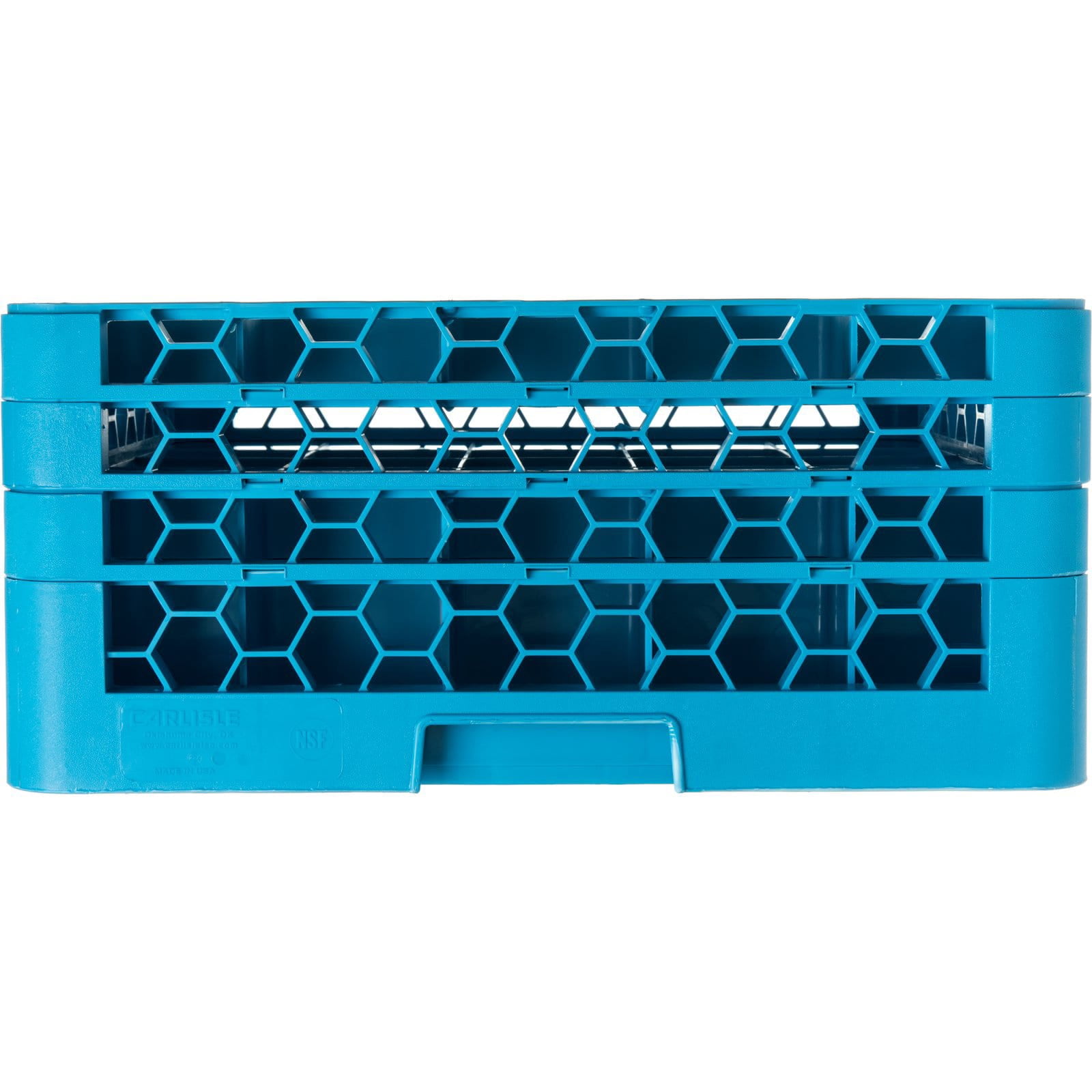 Carlisle OptiClean 25-Compartment Divided Glass Rack with 3 Extenders, 8.72", Carlisle Blue