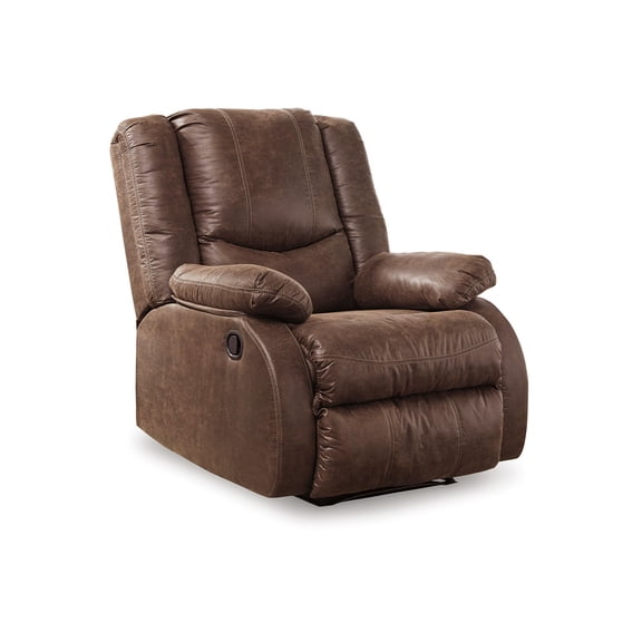 Signature Design by Ashley Bladewood Faux Leather Upholstered Manual Zero Wall Recliner, Brown
