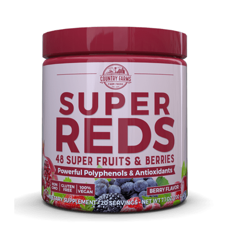 Country farms super reds drink mix, berry, 7.1 oz., 20 servings