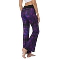 thumbnail image 3 of HDE Womens Pajama Pants Wide Leg Sleepwear Casual Loose Lounge Pant PJ Bottoms Purple Tie Dye 3X Plus, 3 of 8