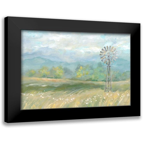Coulter, Cynthia 14x11 Black Modern Framed Museum Art Print Titled - Country Meadow Windmill Landscape