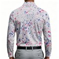 thumbnail image 4 of Men's Golf Polo Shirt Paint Splatter Print Short Sleeve Moisture Wicking Tee Casual Slim Fit Performance Sports Top, L, 4 of 4