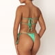 thumbnail image 5 of Bikini plisado sexy para mujer, traje de baño con tirantes con volantes y huecos, traje de baño con relleno y encaje de color puro, 5 of 5