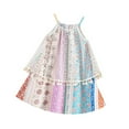 thumbnail image 2 of Piuwrlz Summer Dresses for Girls Casual Play Dresses New Suspender Crew Neck Pleated Skirts Multicolor Size 2-3 Years, 2 of 9