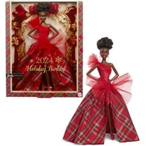 Barbie Signature 2024 Holiday Barbie Fashion Doll, Seasonal Collector Gift, Brown Hair with Plaid Gown