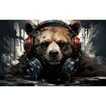 thumbnail image 7 of Naloa Urban Bear With Headphones Canvas Backpack for Men Women Rucksack Casual Travel Daypack College Tote Satchel Bookbag for Teens-Small, 7 of 7