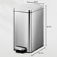 thumbnail image 2 of Bote de basura EKO Titus Slim 10L Acero Inoxidable, para cocina, pedal resistente, cierre silencioso, con cubo interior, tapa antiolores, 2 of 6