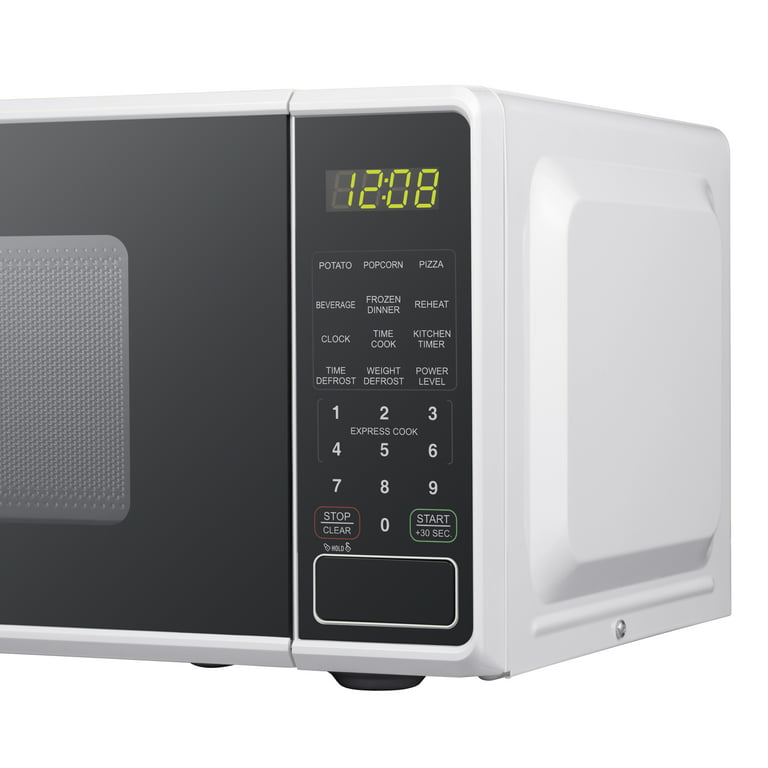 DCLINA Mainstays 0.7 Cu ft Compact Countertop Microwave Oven, Black (Black)