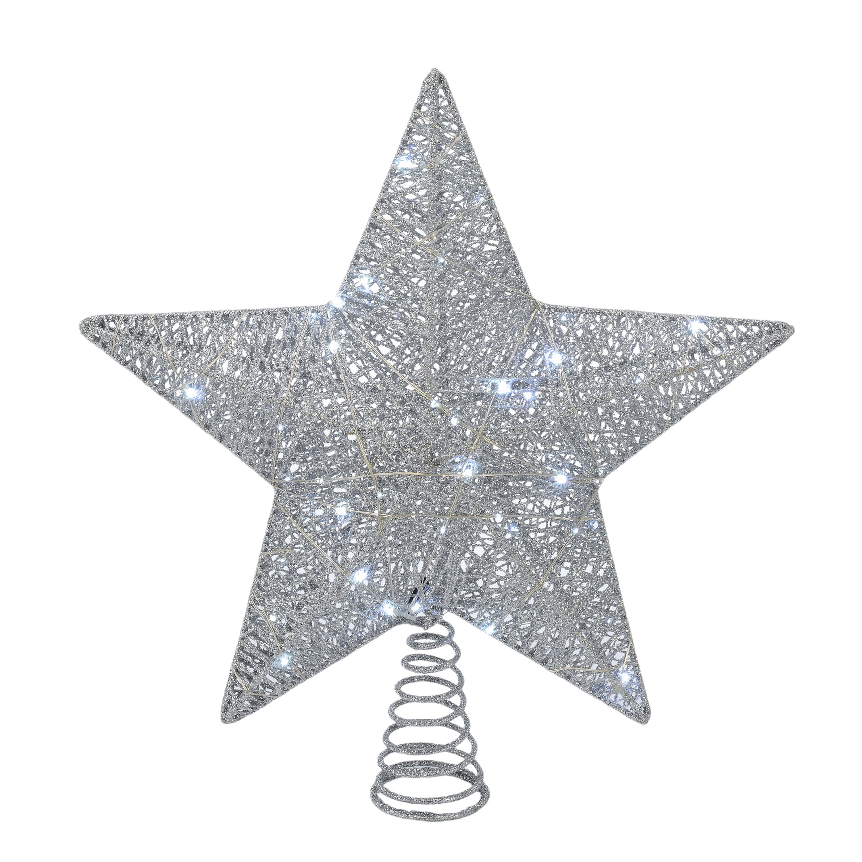 LED Star Christmas Tree Topper, Silver, 15", by Holiday Time