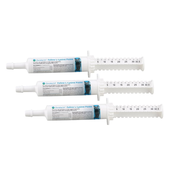 PRN Pharmacal Duralactin Feline L-Lysine Paste for Cats & Kittens - Supports Feline Joint, Respiratory & Ocular Health - Natural Chicken-Flavored Paste to Help Manage Soreness - 32.5mL (3 Pack)